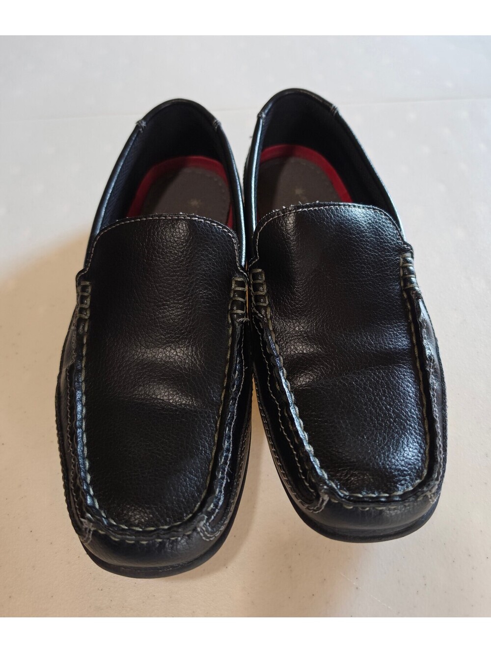 Men's Black Leather Slip-On Loafers by Stone Canyon 7 M